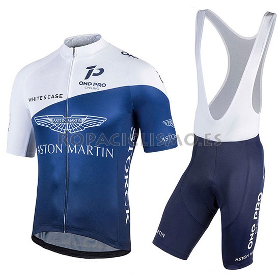 2018 Maillot One Pro Tirantes Mangas Cortas Blanco y Spento Azul